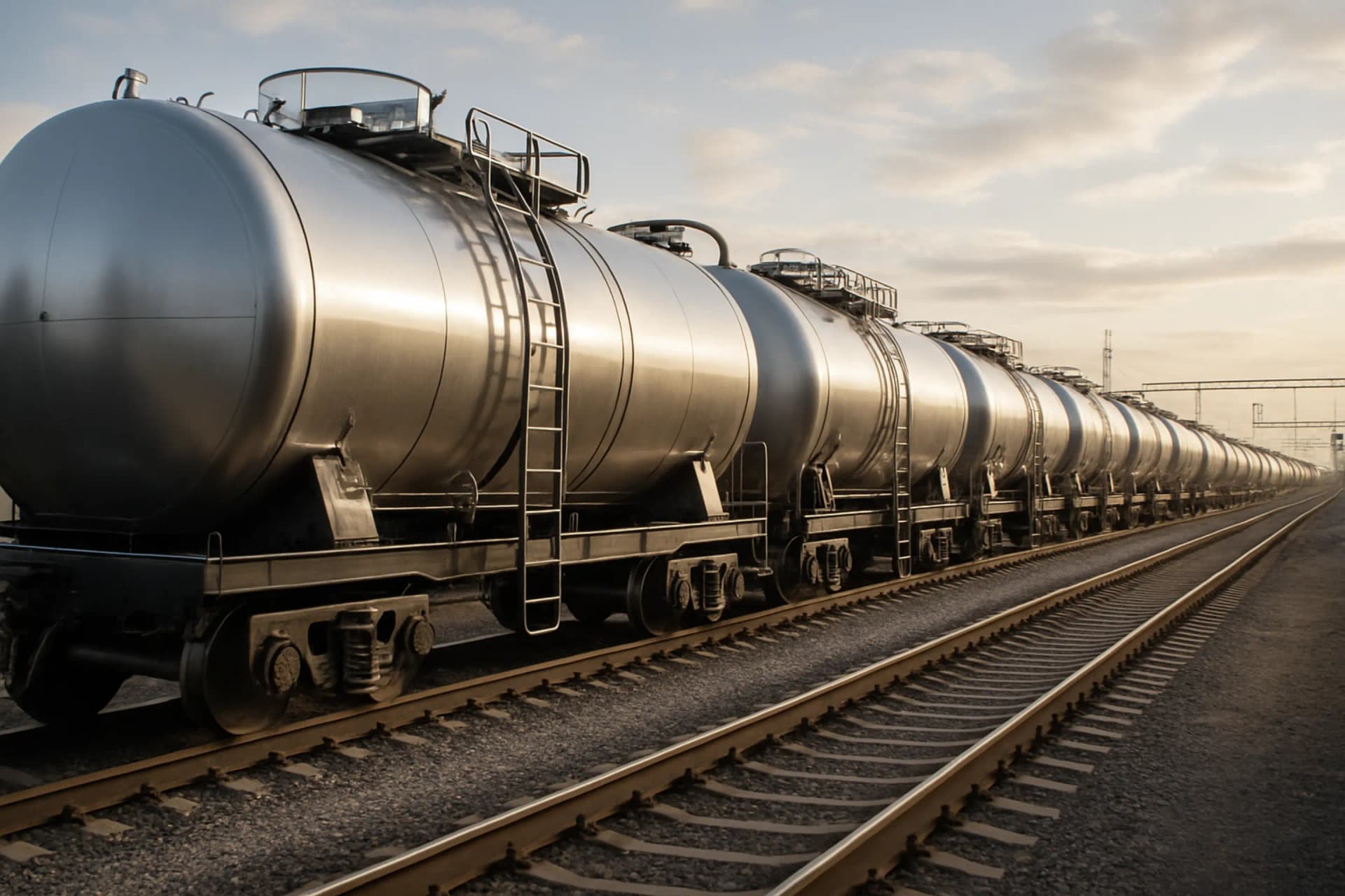 Железнодорожные цистерны на станции